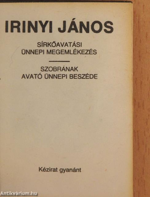 Irinyi János (minikönyv) (számozott)