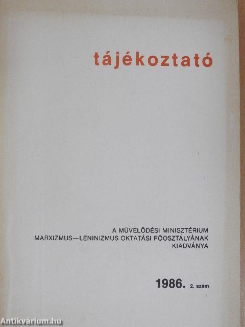 Tájékoztató 1986/2.