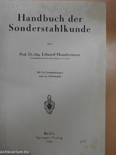 Handbuch der Sonderstahlkunde