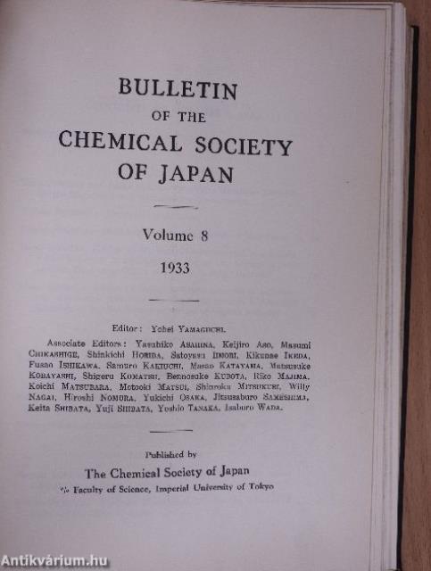 Bulletin of the Chemical Society of Japan January-December 1932-1933.