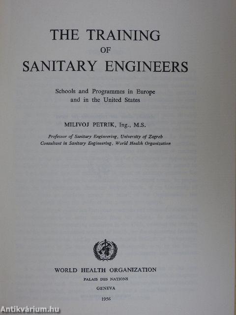 The Training of Sanitary Engineers