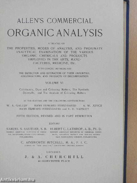 Colorimetry, Dyes and Colouring Matters, The Synthetic Dyestuffs, and The Analysis of Colouring Matters