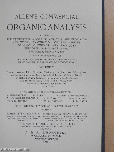 Tannins, Inks, Leather, Colouring Matters in Foods, Aniline