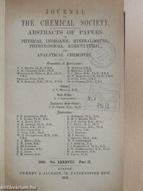 Journal of the Chemical Society 1905/II.