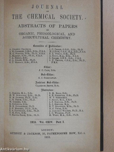 Journal of the Chemical Society 1918/I.