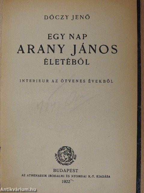 Egy nap Arany János életéből