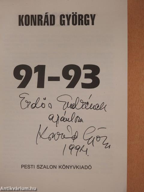 91-93 (dedikált példány)