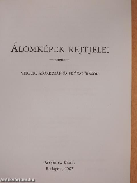 Álomképek rejtjelei (dedikált példány)