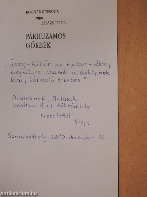 Párhuzamos görbék (dedikált példány)