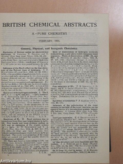 British Chemical Abstracts January-December 1935