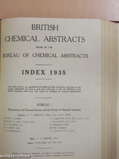 British Chemical Abstracts January-December 1935