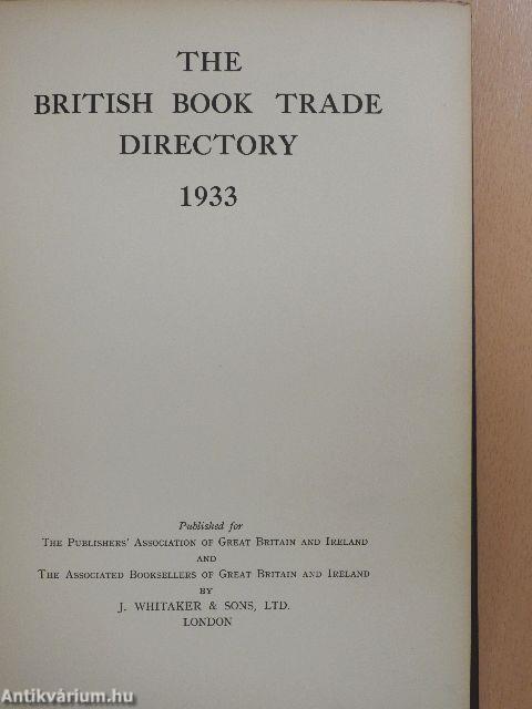 The British Book Trade Directory 1933