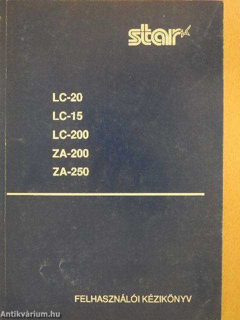 Star LC-20, LC-15, LC-100, ZA-200, ZA-250 felhasználói kézikönyv