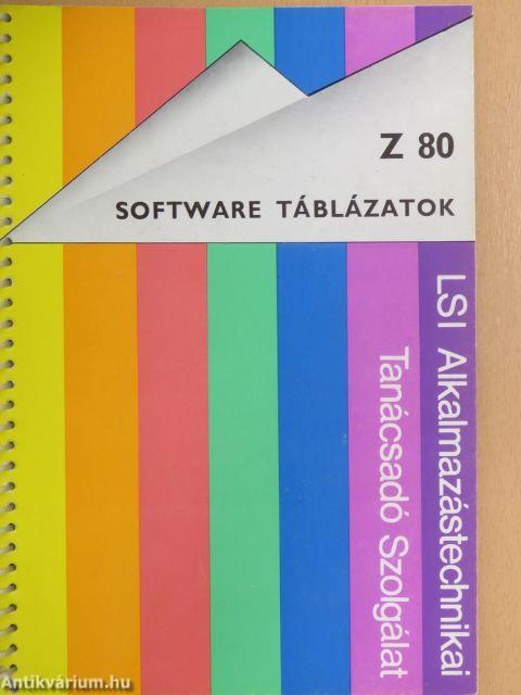 Z80 Software táblázatok