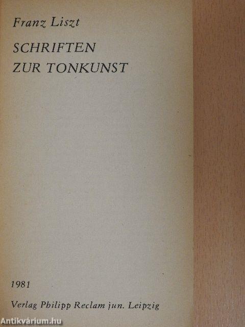 Schriften zur Tonkunst