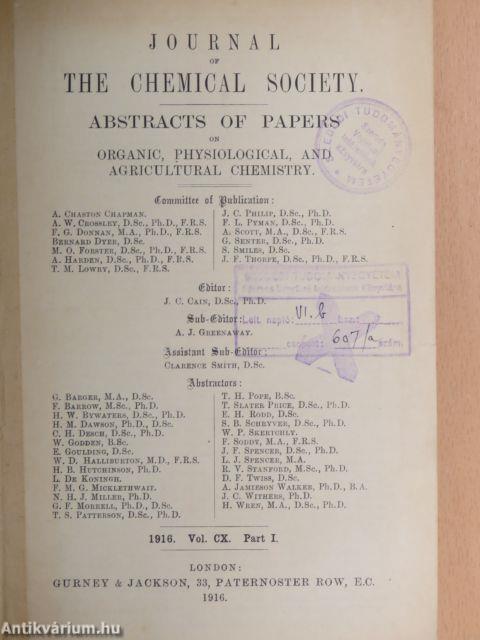 Journal of the Chemical Society 1916/I.