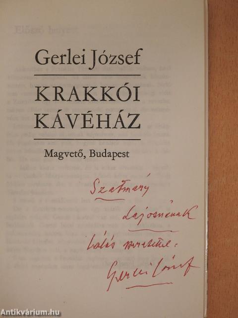 Krakkói kávéház (dedikált példány)