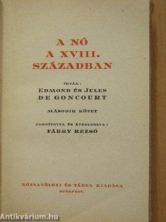 A nő a XVIII. században II.