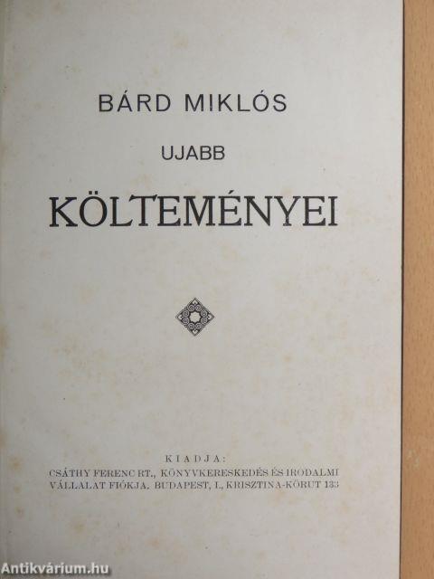 Bárd Miklós ujabb költeményei