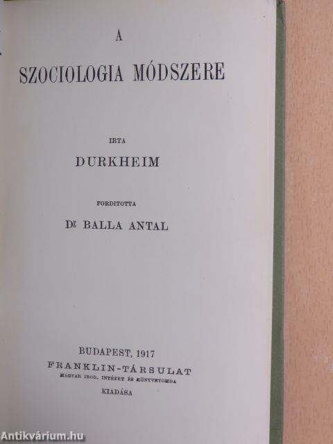 A szociologia módszere