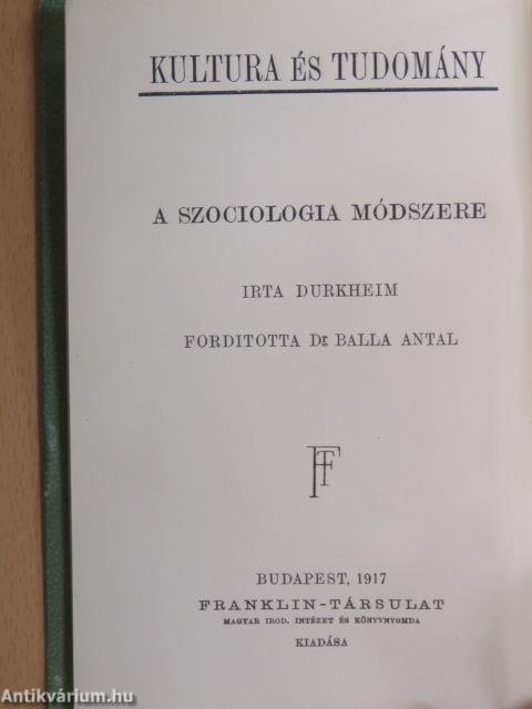 A szociologia módszere