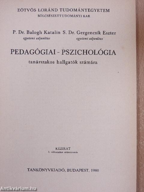 Pedagógiai-pszichológia 