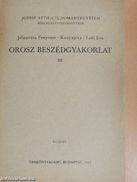 Orosz beszédgyakorlat III.