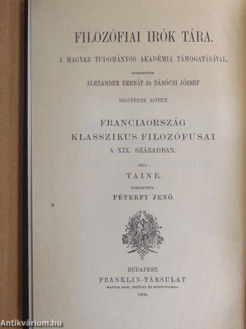 Franciaország klasszikus filozófusai a XIX. században