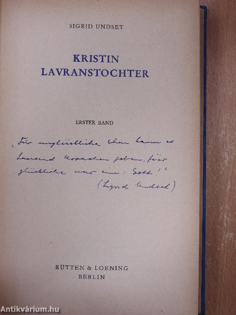 Kristin Lavranstochter I-II.