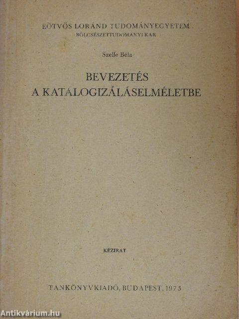 Bevezetés a katalogizáláselméletbe