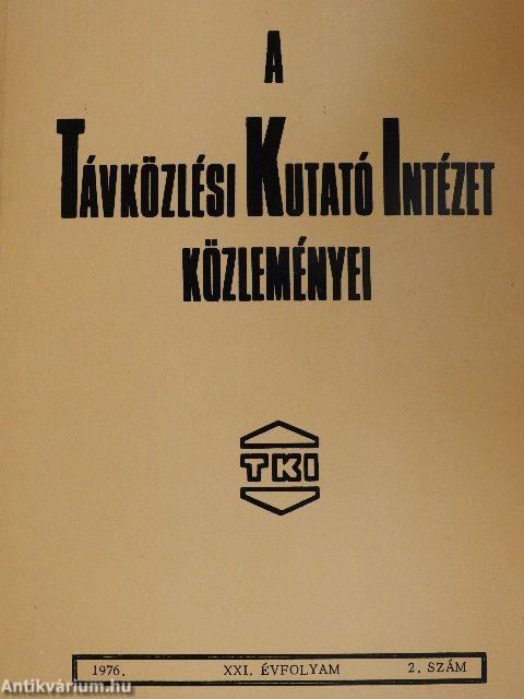 A Távközlési Kutató Intézet közleményei 1976/2.