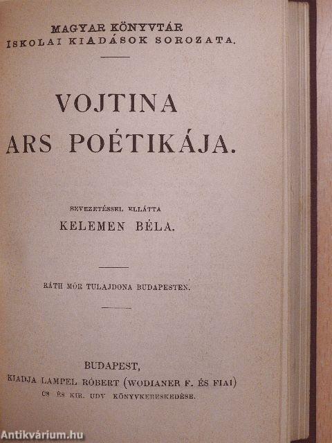 Arany János válogatott balladái/Katalin/Keveháza/Szent László füve/Szemelvények Arany János kisebb költeményeiből/Vojtina Ars Poétikája/Az hiresneves Tholdi Miklósnak jeles cselekedetiről és bajnokságáról való história