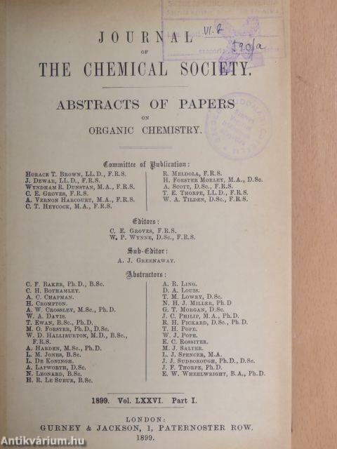 Journal of the Chemical Society 1899/I.