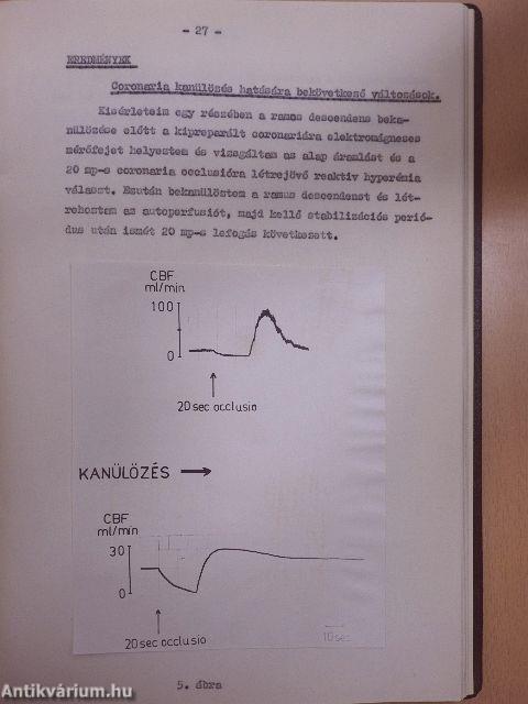 Az akut koszoruér-elégtelenség állatkísérletes modellje