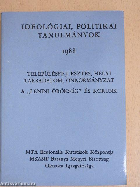 Ideológiai, politikai tanulmányok 1988