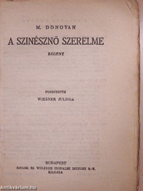 A szinésznő szerelme