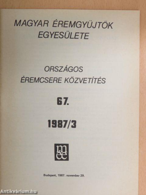 Magyar Éremgyűjtők Egyesülete Országos éremcsere közvetítés 1987/3