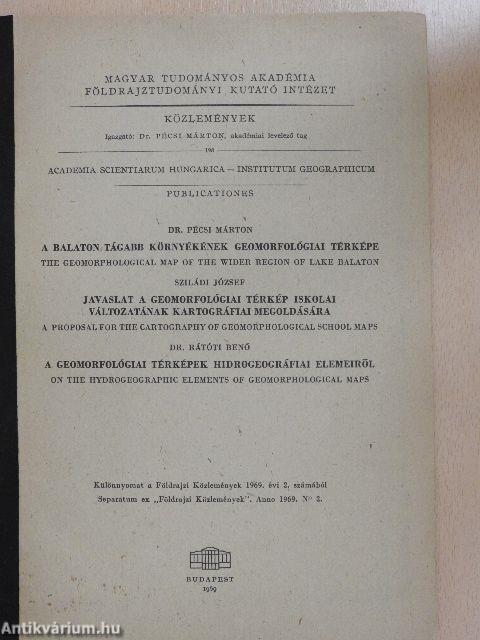 A Balaton tágabb környékének geomorfológiai térképe/Javaslat a geomorfológiai térkép iskolai változatának kartográfiai megoldására/A geomorfológiai térképek hidrogeográfiai elemeiről