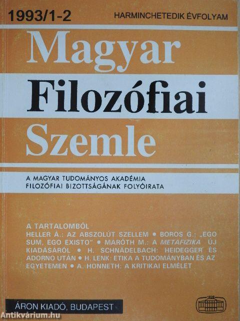 Magyar Filozófiai Szemle 1993/1-2.