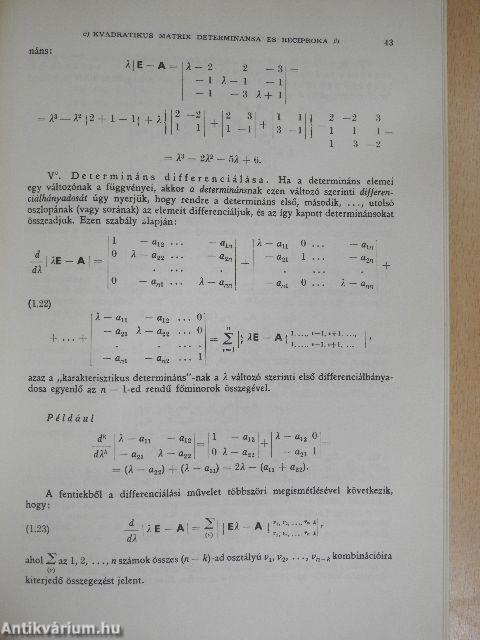 Műszaki matematikai gyakorlatok C. IV.