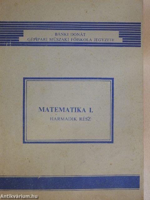 Matematika I/3.