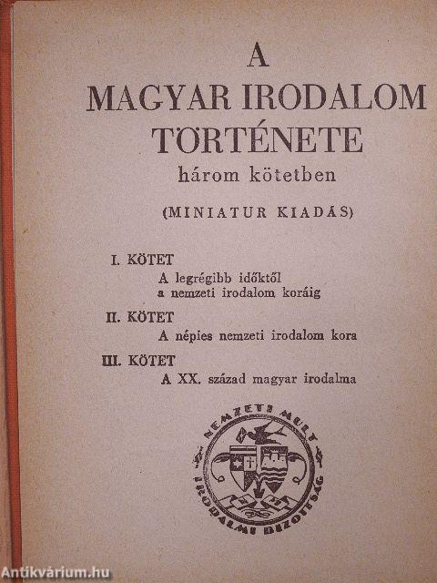 A magyar irodalom története I-III.