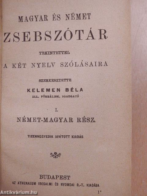 Magyar és német zsebszótár I-II. (gótbetűs)