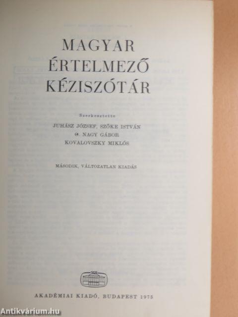 Magyar értelmező kéziszótár