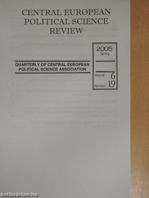 Central European Political Science Review Spring 2005.