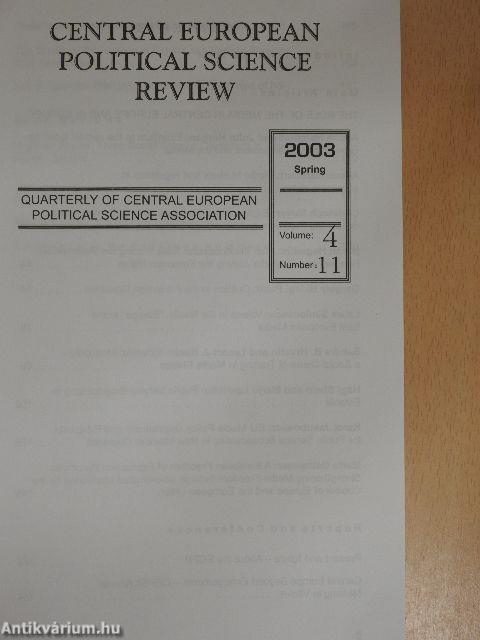 Central European Political Science Review Spring 2003.