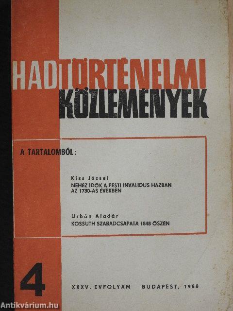 Hadtörténelmi Közlemények 1988/4.