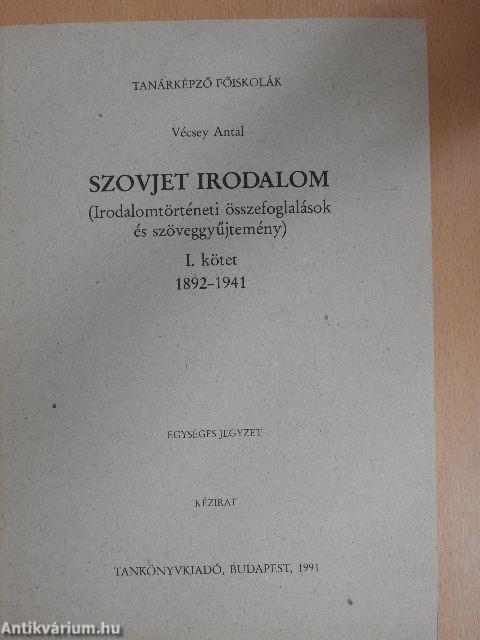 Szovjet irodalom I. 