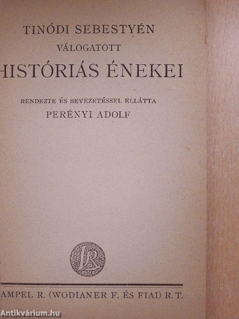 Tinódi Sebestyén válogatott históriás énekei
