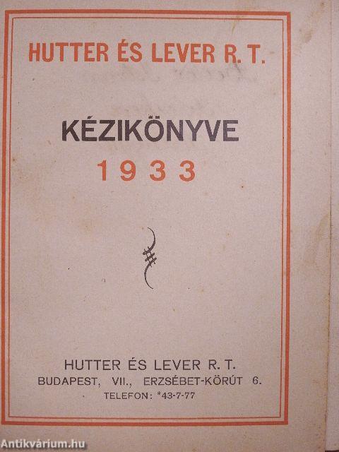 Hutter és Lever R. T. kézikönyve 1933